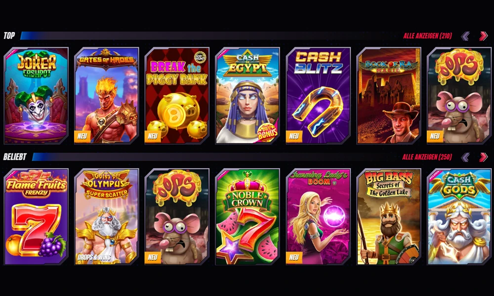 Spieleangebot im Winrolla Casino